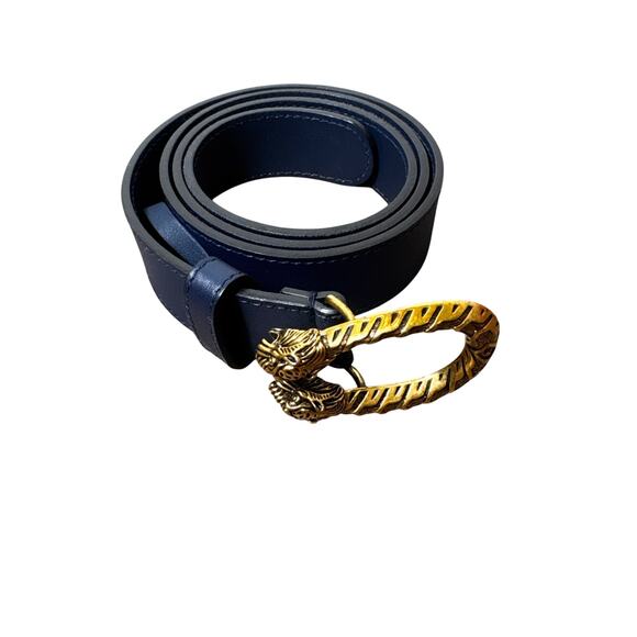 Gucci Dionysus Navy Leather Belt Sz 36\